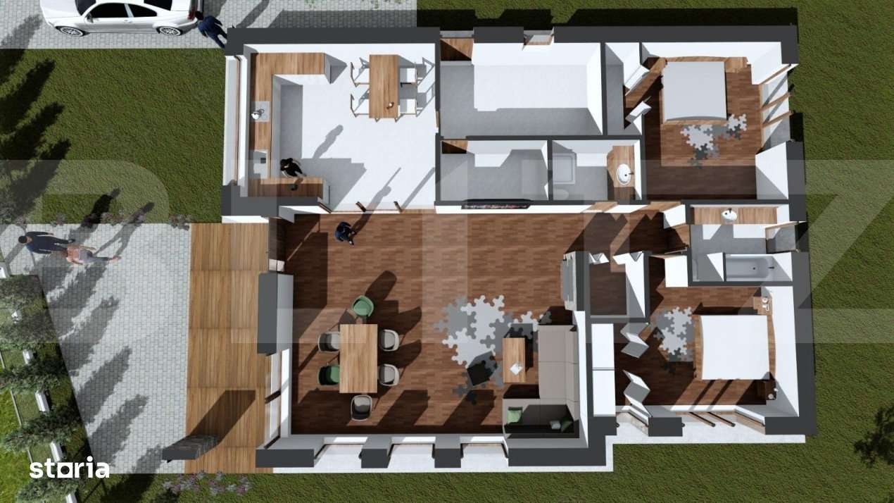 Casa individuala cu design modern JUCU KM 17, 125mp utili, 520mp teren - Imagine principală: 4/12