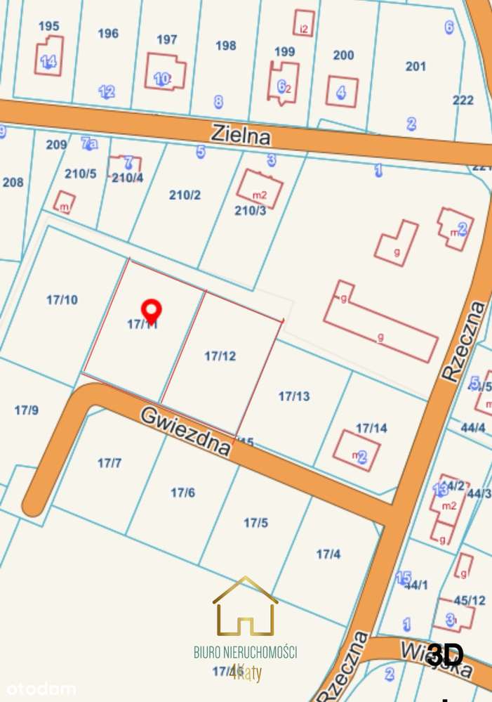 Działka 1172 m² z Wz– Bożepole Małe, ul. Gwiezdna-18