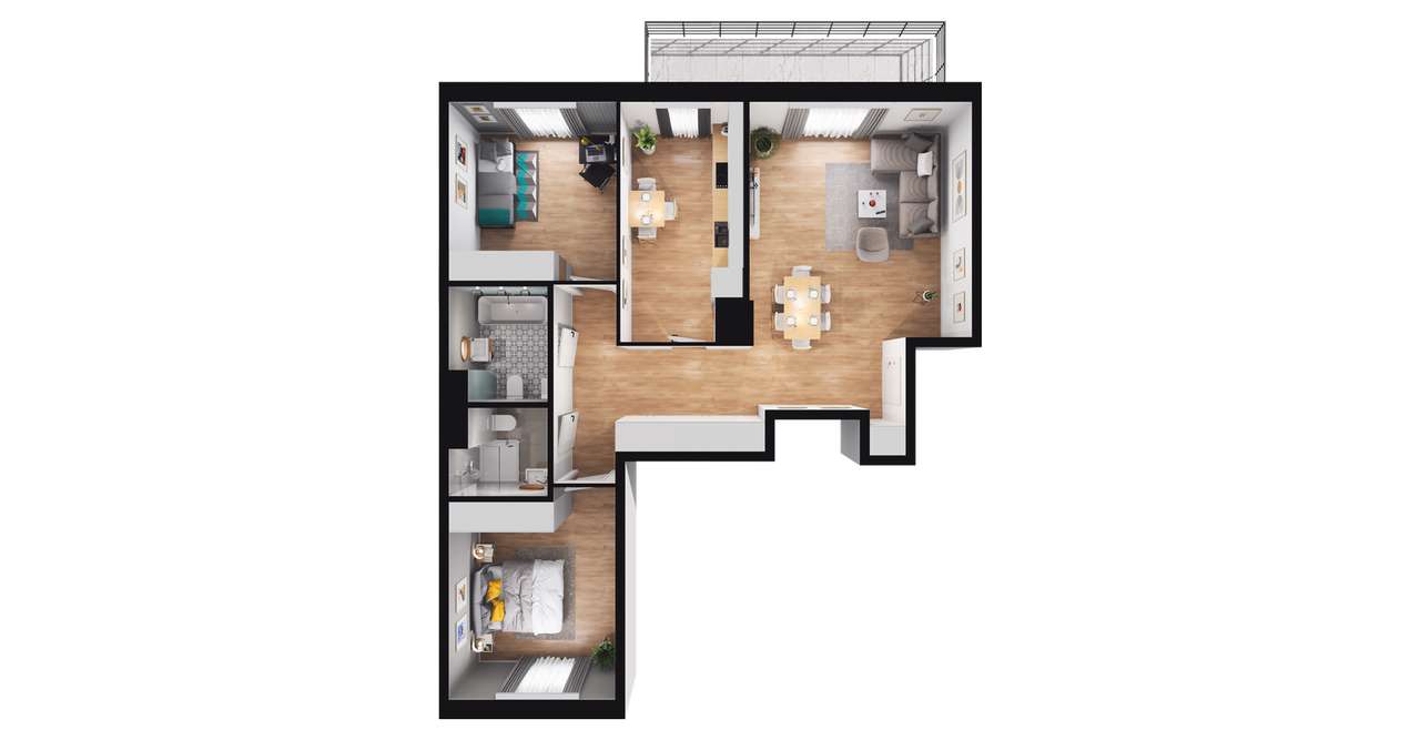 3-pokojowe mieszkanie 78m2 + balkon Bezpośrednio - Pełny obrazek: 2/8