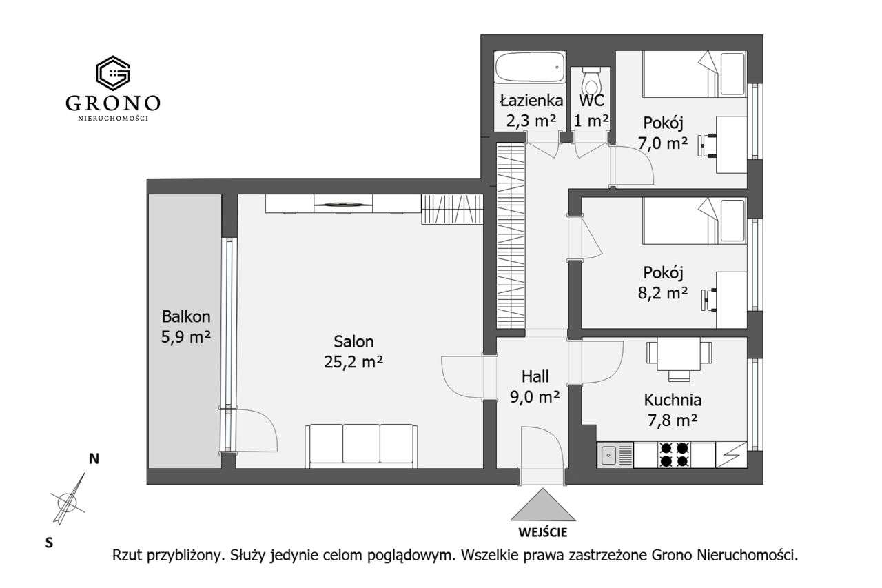 Na sprzedaż, 3 oddzielne pokoje, 2 piętro- 60,5 m2-19