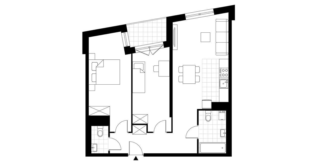 3-pokojowe mieszkanie 65m2 + loggia - Pełny obrazek: 3/8