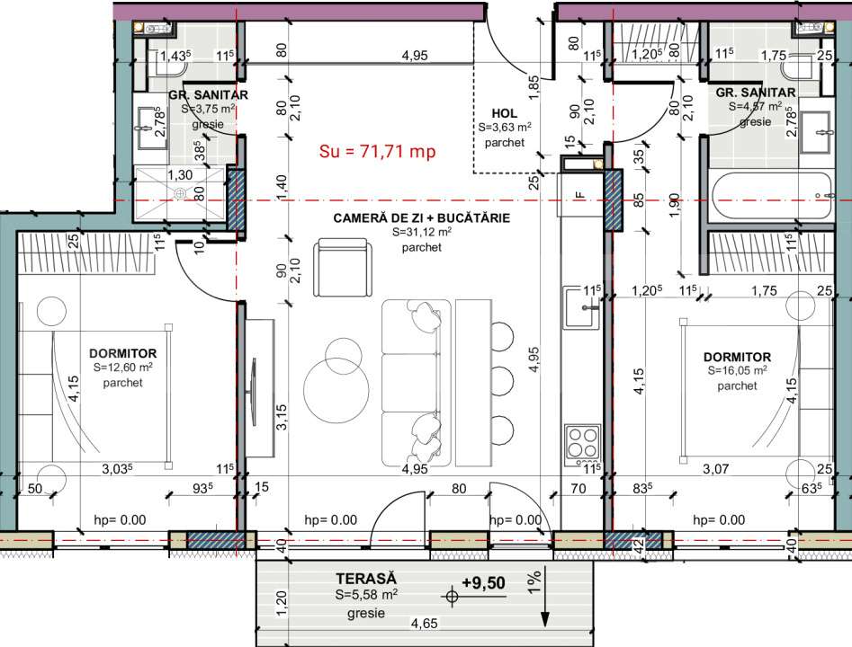Apartament 3 camere, 2 bai, 0 comision, TERRA Oasului - Imagine principală: 3/4