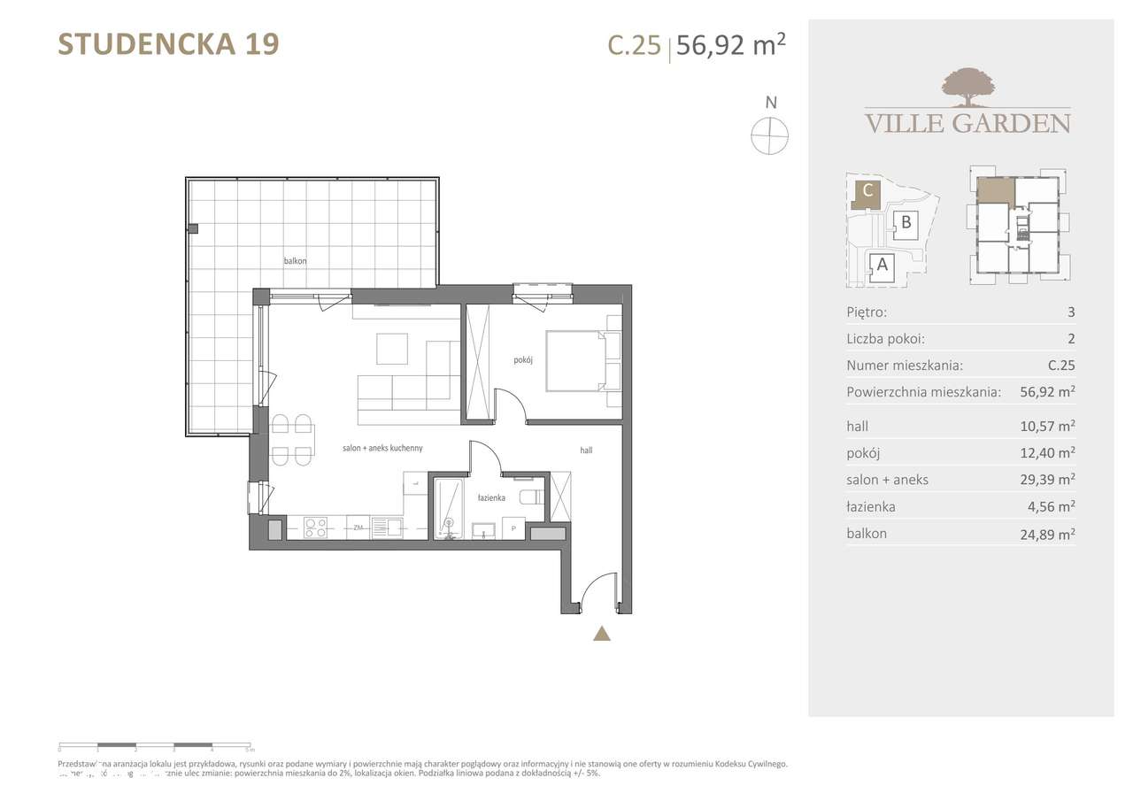 Ville Garden | mieszkanie 2-pok. | C.25 - Pełny obrazek: 3/10