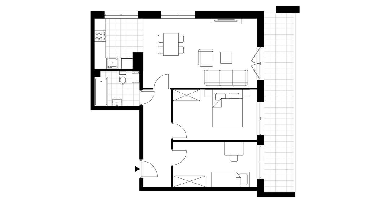 3-pokojowe mieszkanie 61m2 + balkon Bezpośrednio - Pełny obrazek: 4/9
