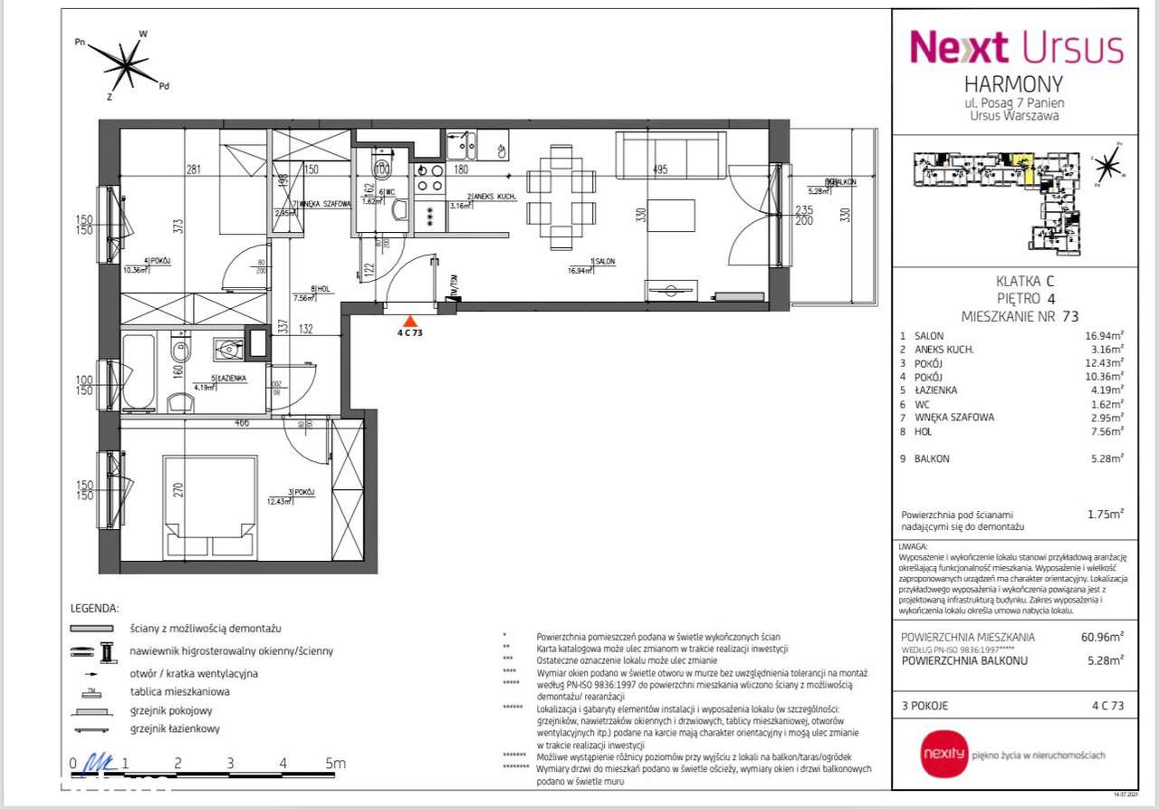 3 pokojowe mieszkanie na Ursusie - Pełny obrazek: 5/20