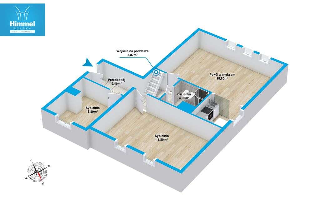 3 pok. / poddasze / komórka / garaż / 0%-9