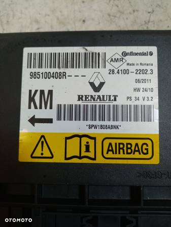 SENSOR PODUSZEK AIRBAG RENAULT SCENIC 3 985100408R - 2