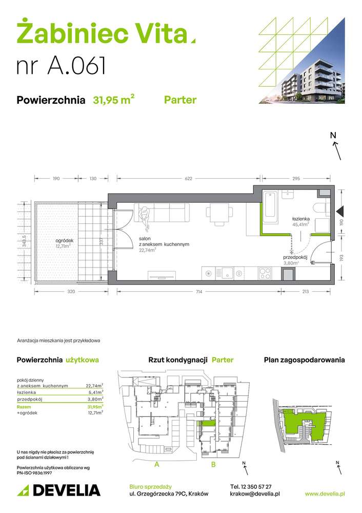 1-pokojowe mieszkanie 31 m² + ogródek - Ansicht 2