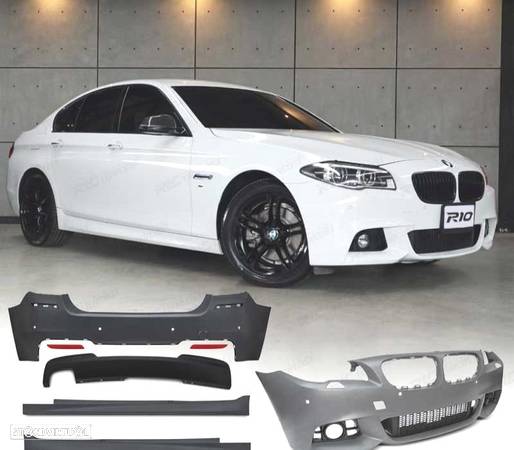 KIT CARROÇARIA PACK M PARA BMW SERIE 5 F10 13-17 COM PDC + LAVA-FARÓIS - 1