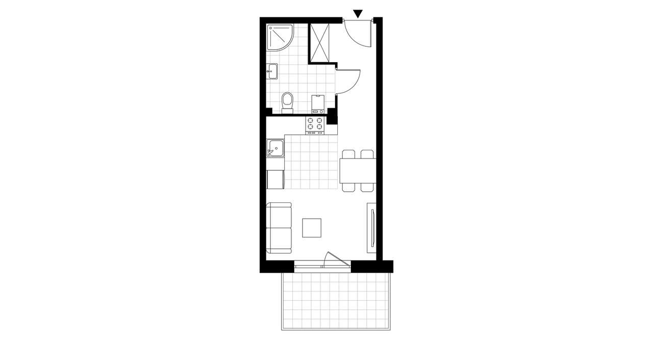 1-pokojowe mieszkanie 25m2 + balkon - Pełny obrazek: 5/10