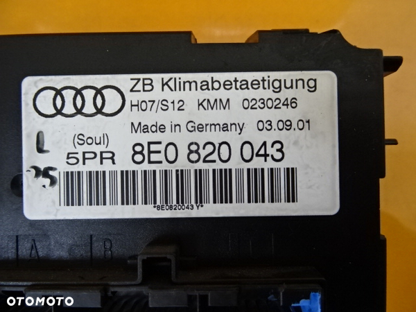 PANEL STEROWANIA NAWIEWU KLIMY AUDI A4 B6 8E0820043 NR472 - 5