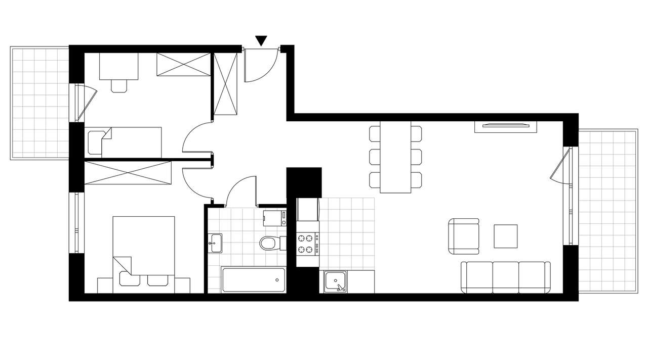 3-pokojowe mieszkanie 63m2 + 2 balkony - Pełny obrazek: 3/8