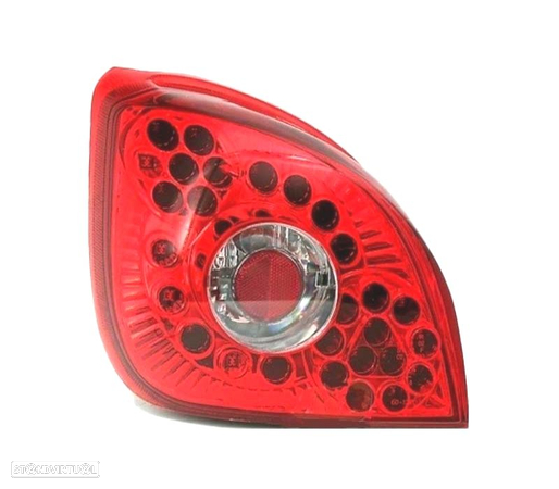 FAROLINS TRASEIROS LED PARA FORD FIESTA MK4 96-02 VERMELHO CROMADO - 1