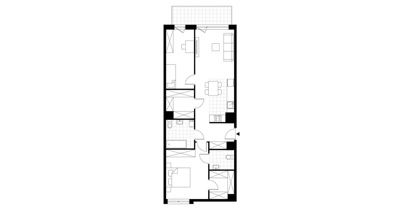 3-pokojowe mieszkanie 75m2 + balkon Bezpośrednio - Pełny obrazek: 2/7