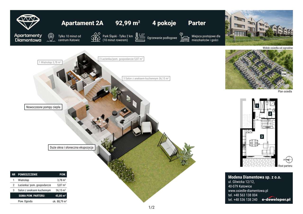 4-pokojowe mieszkanie 92m2 + ogródek Bez Prowizji - Pełny obrazek: 2/7