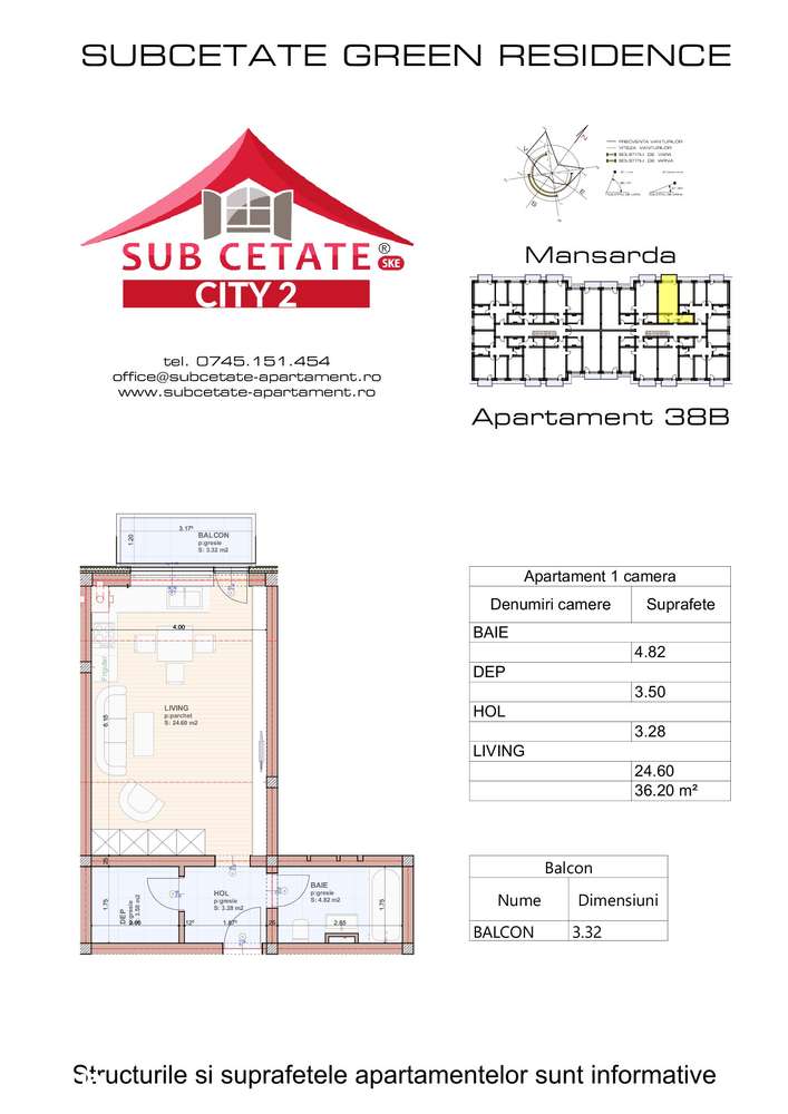 garsoniera in SUBCETATE   APARTAMENTE - Imagine principală: 4/10