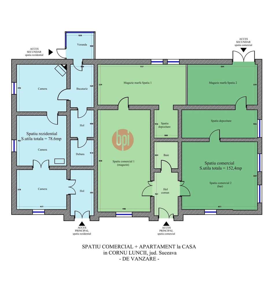 SE VIND 2 Spatii comerciale + Ap. 3cam. la casa, in Cornu Luncii, SV - Imagine principală: 2/12