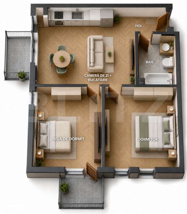 Apartament 3 camere Apahida 55mp | Complex Estimo | Ideal pentru o fam — fotografia 1