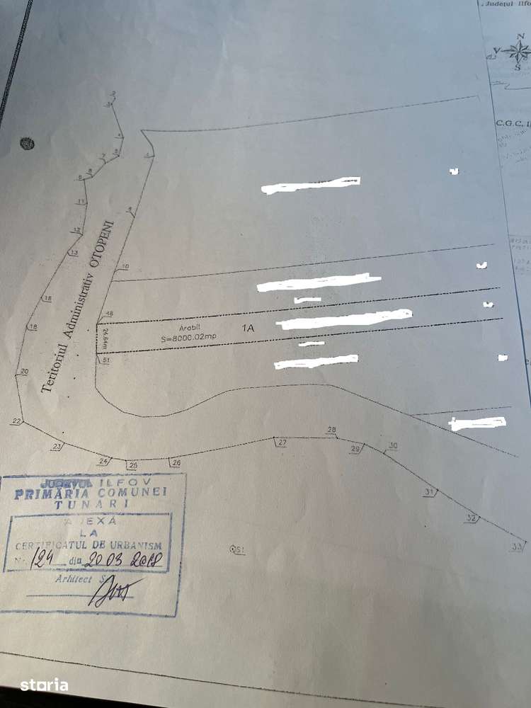 TEREN INTRAVILAN DE VÂNZARE – TUNARI, JUD. ILFOV/8000MP-0