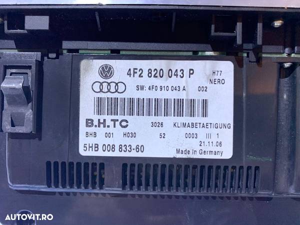 Display / Modul / Panou AC Clima / Climatronic Audi A6 C6 4F2 2005 - 2011 Cod: 4F2820043P - 6