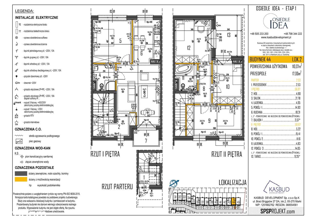 ETAP I - BUD. 44 LOK.2 APARTAMENT 2 POZIOMY + MIEJSCE POSTOJOWE