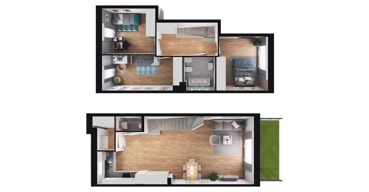 4-pokojowe mieszkanie 84m2 + ogródek - Pełny obrazek: 2/7