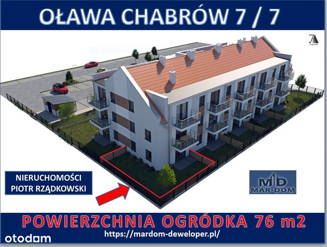 Oława mieszkanie z ogródkiem-parter-34,35m2CHABRÓW
