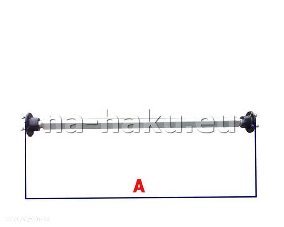 Oś sztywna prosta ocynkowana pod resory 1000kg 5x112 lub 4x100 przyczepy lawety - 3