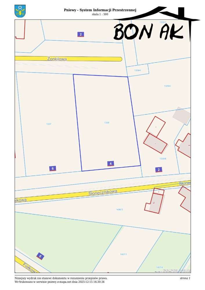 Działka budowlana ul. Słonecznikowa 4-1