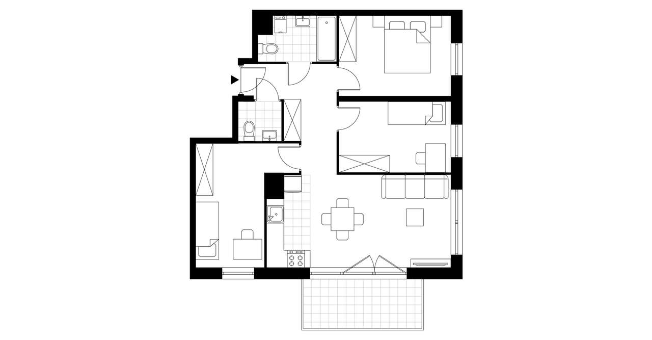 4-pokojowe mieszkanie 66m2 + balkon Bezpośrednio - Pełny obrazek: 3/8