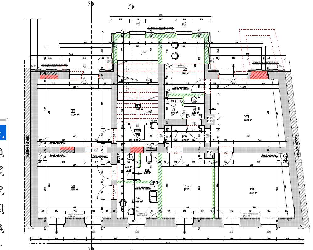 Kamienica 765 m2, działka 873 m2, stan surowy otwarty, stropy żelbeton-11