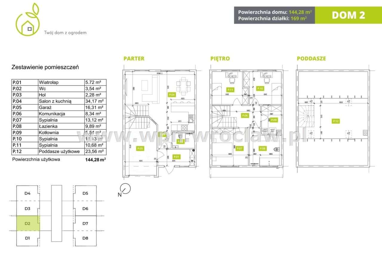Nowy duży szereg 144m, 5 pokoi, garaż, ogród - Pełny obrazek: 4/13