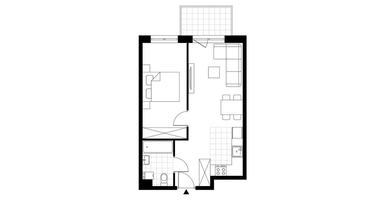 2-pokojowe mieszkanie 42m2 + balkon Bez Prowizji - Pełny obrazek: 4/9