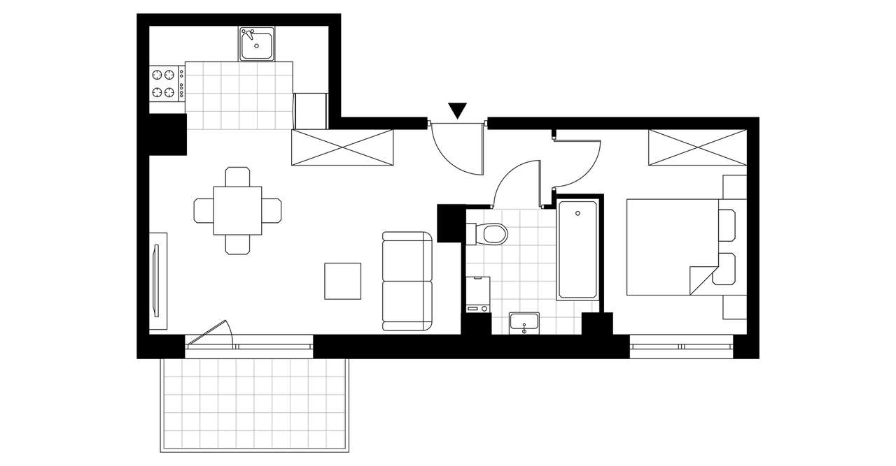 2-pokojowe mieszkanie 37 m² Bez Prowizji – pohled 4