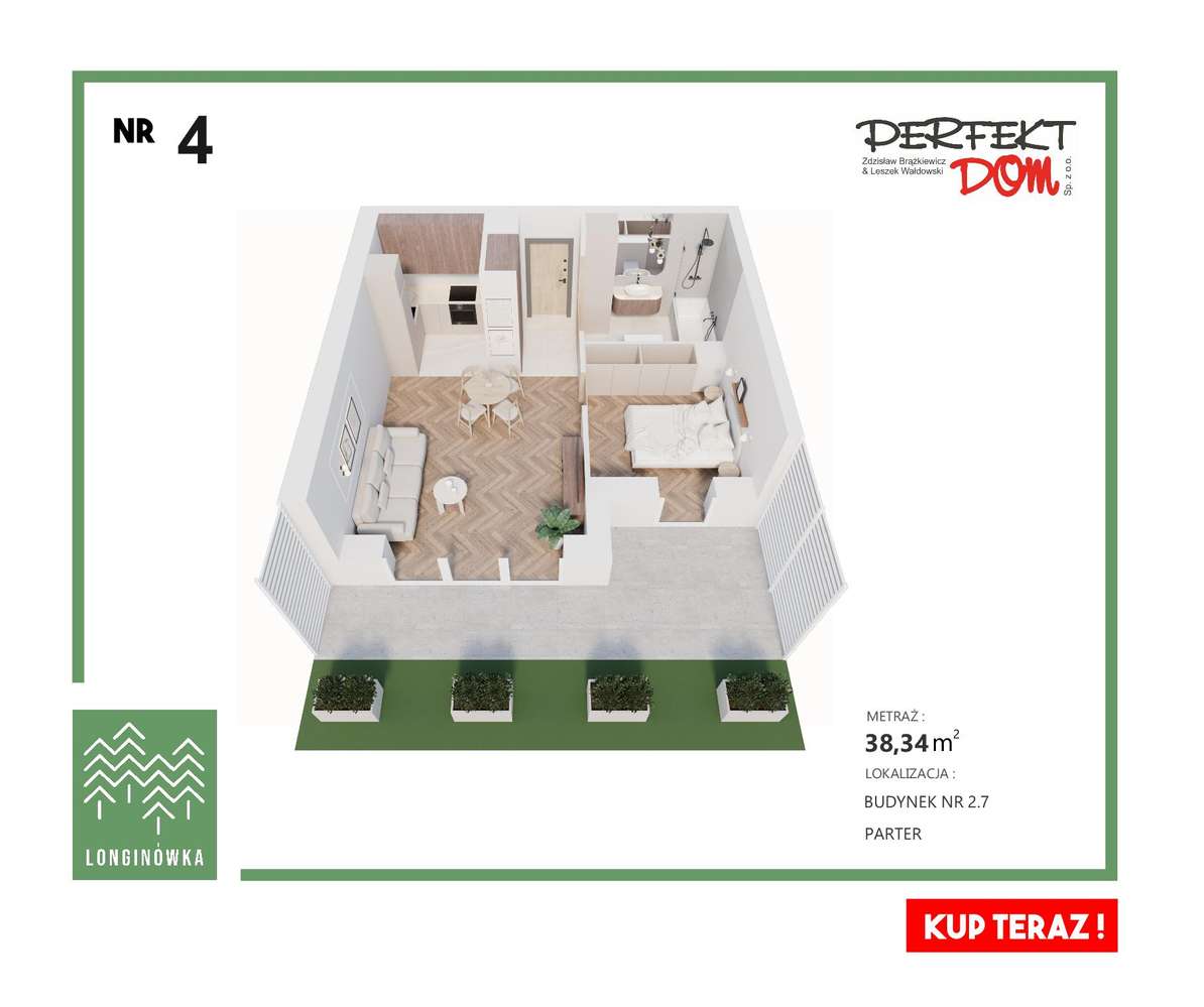 Mieszkanie 38,54 m² na parterze z tarasem – w otoczeniu lasu i jeziora-5