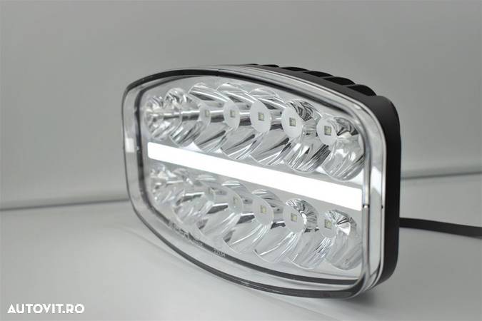 Proiector Slim, Full-Led, Pozitie si Faza Lunga Led, 12/24V, Dreptunghiular - Oval - 2