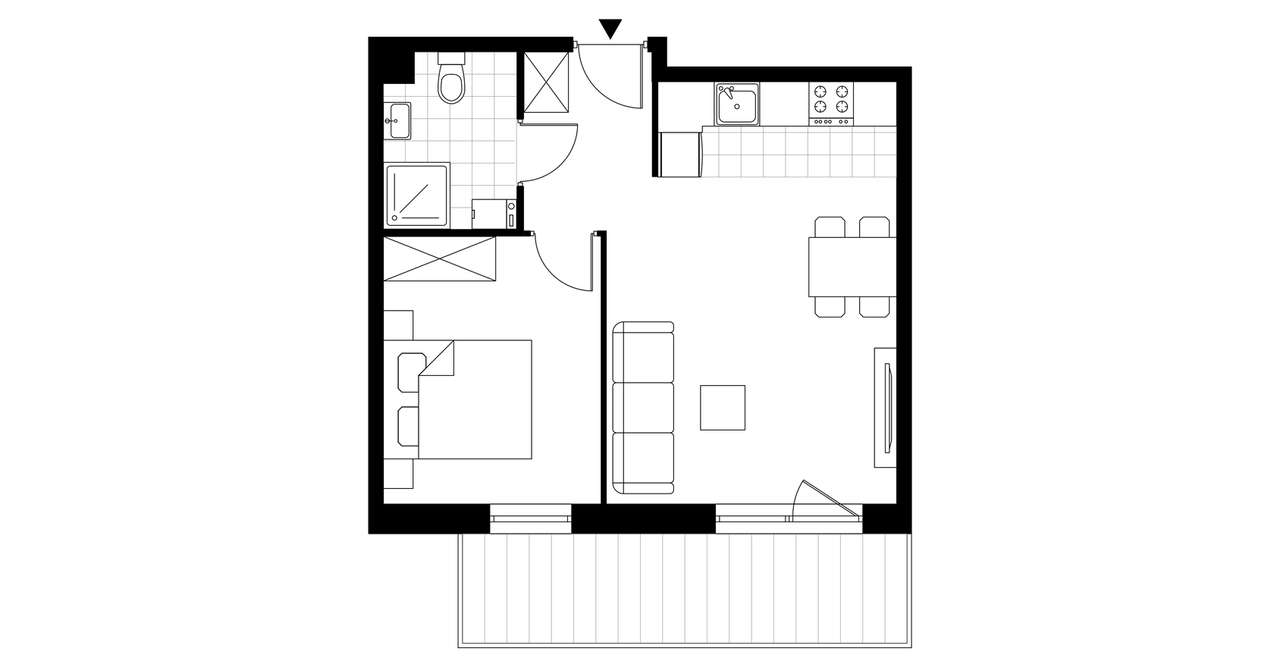 2-pokojowe mieszkanie 39m2 + taras Bez Pośredników - Pełny obrazek: 3/8
