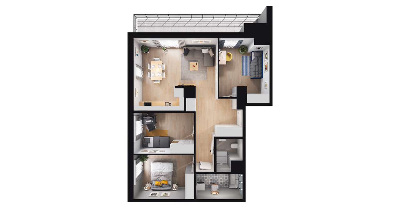4-pokojowe mieszkanie 80m2 + balkon Bezpośrednio - Pełny obrazek: 3/9