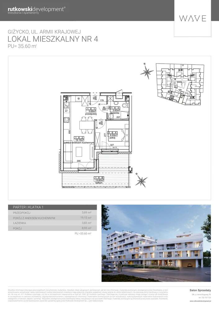 2-pokojowe mieszkanie 35m2 + balkon Bez Prowizji - Pełny obrazek: 2/7
