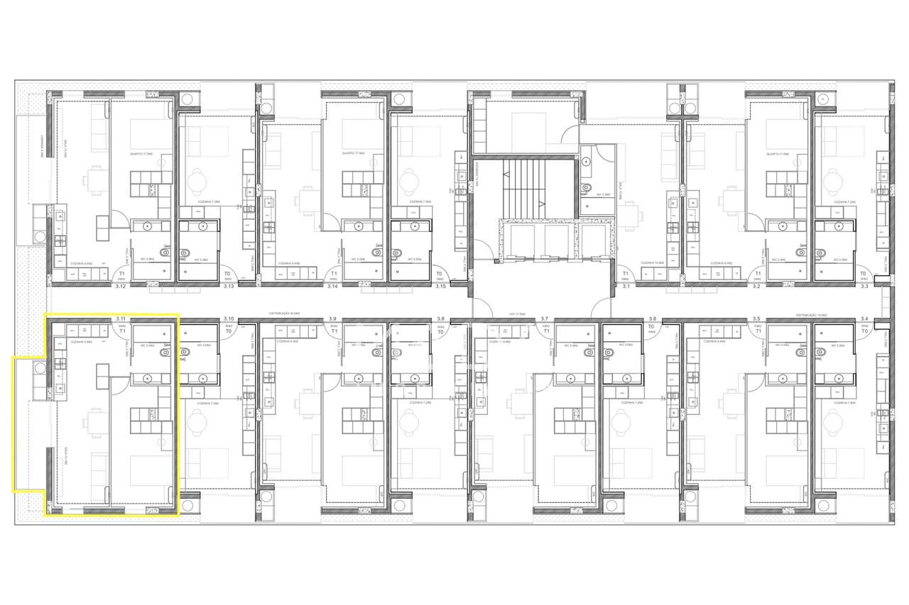 NOVO Apart. T1 de GAVETO c/piscina, ginásio e garagem em S. Victor-25