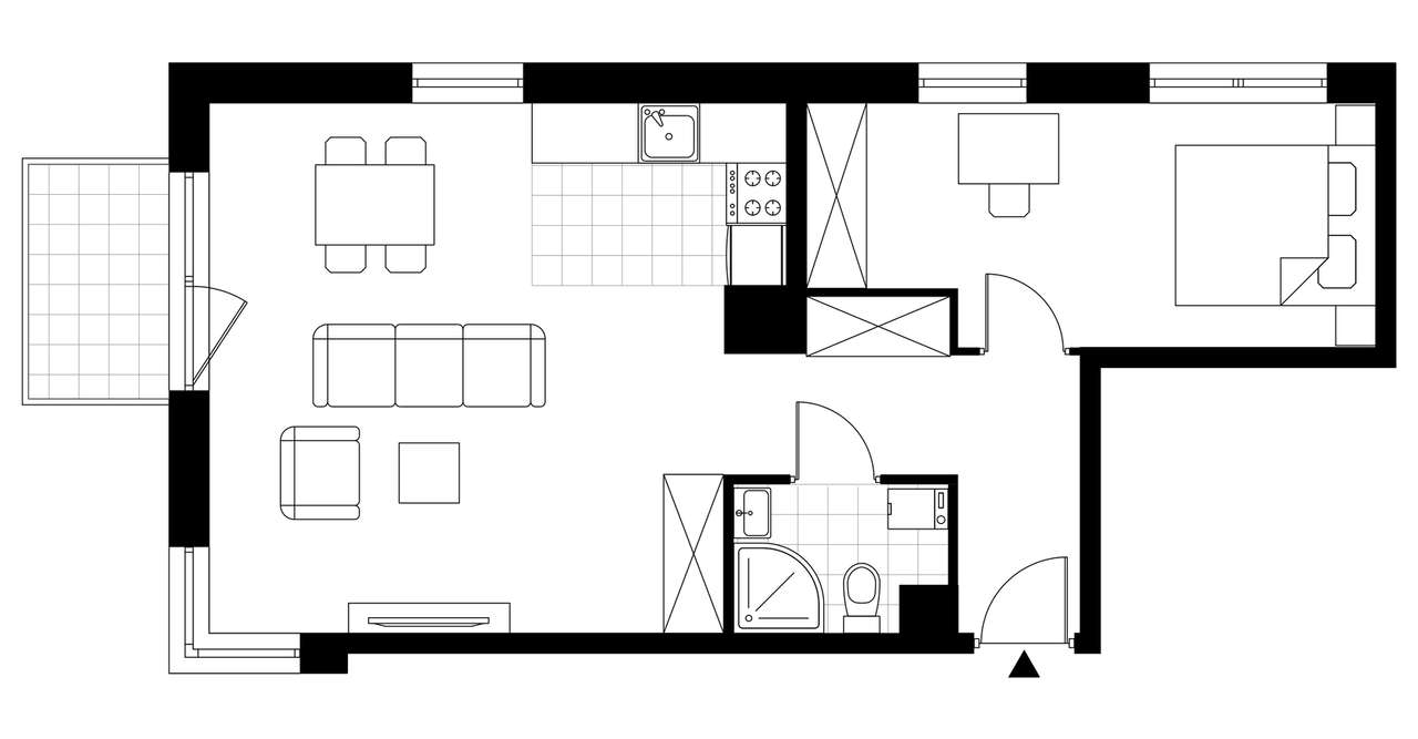 2-pokojowe mieszkanie 53m2 + balkon Bezpośrednio - Pełny obrazek: 3/8