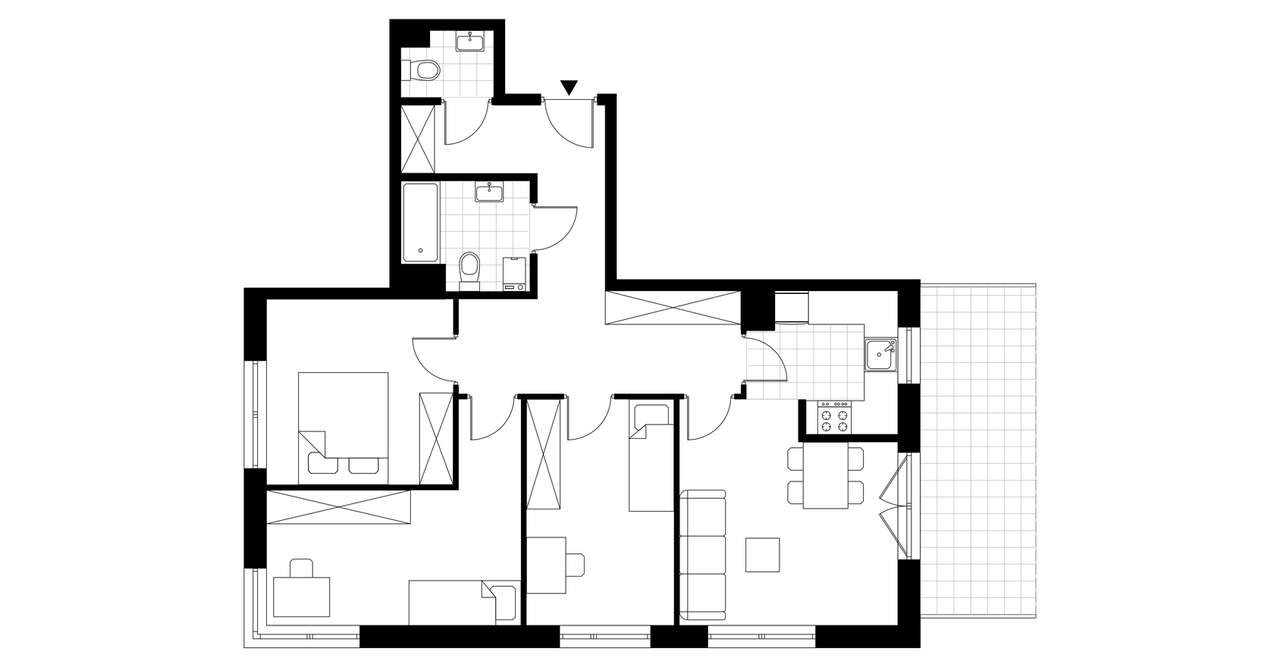4-pokojowe mieszkanie 75m2 + taras Bez Pośredników - Pełny obrazek: 2/6