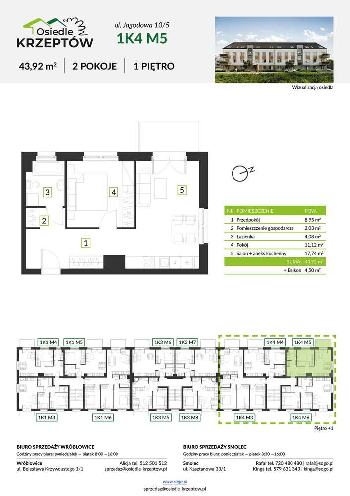 43,92m² +BALKON 4,50m² pod lasem-WYKOŃCZONE POD KLUCZ pod Wrocławiem - Pełny obrazek: 3/12