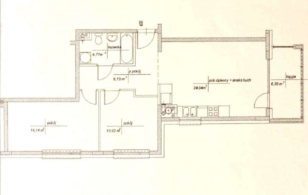 3 pokoje, 61,1m², ul.Jarząbka,loggia-10
