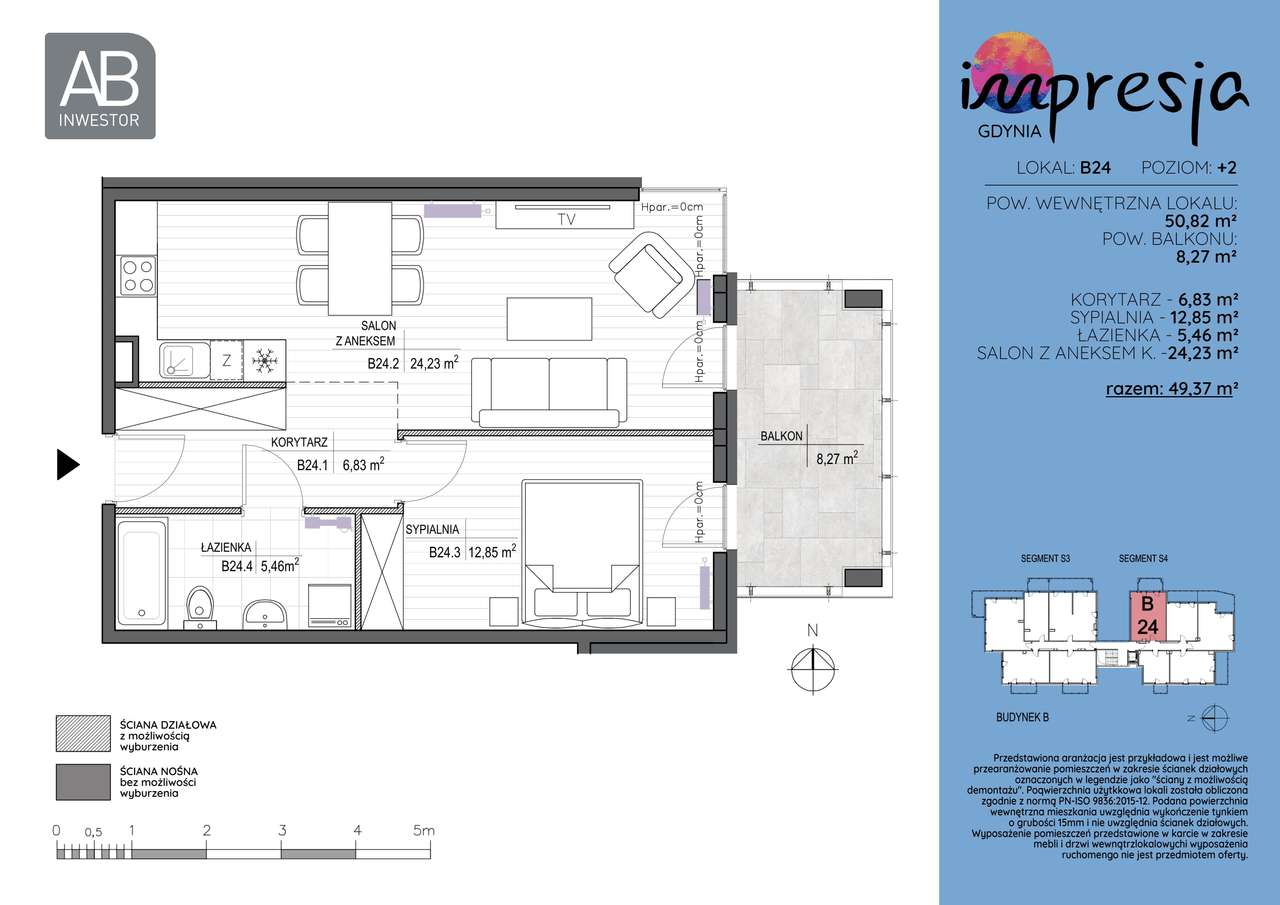 1-pokojowe mieszkanie 26m2 + balkon Bez Prowizji - Pełny obrazek: 2/7