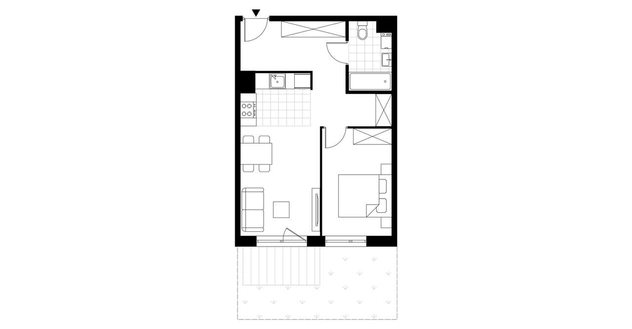 2-pokojowe mieszkanie 45m2 + ogródek Bezpośrednio - Pełny obrazek: 3/8