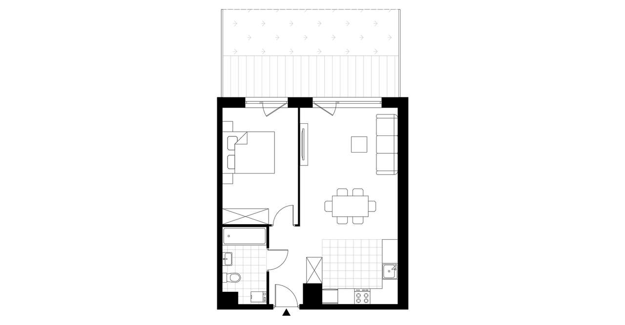 2-pokojowe mieszkanie 43m2 + ogródek Bezpośrednio - Pełny obrazek: 3/8