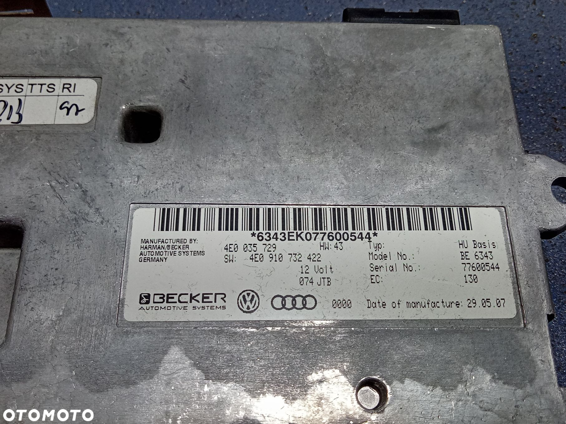 AUDI A8 D3 STEROWNIK MODUŁ MMI 4E0035729 - 5