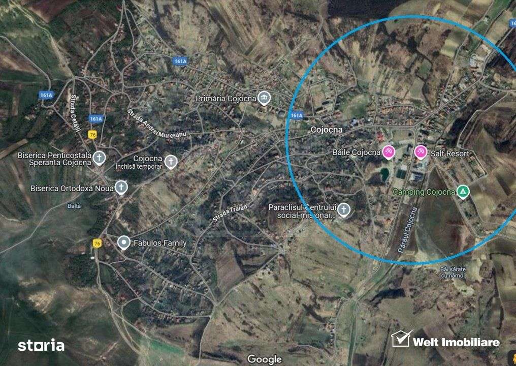 Cojocna, intravilan, 1600mp, priveliste peste bai, liniste aer curat - Imagine principală: 2/3