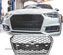 GRELHA FRONTAL PARA AUDI A4 B9 15-19 CROMO PRETO LOOK RS4 - 1